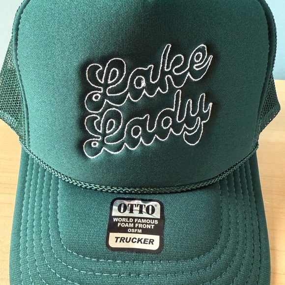 Lake Lady  Foam Trucker Snapback Hat DARK GREEN - Picture 2 of 7